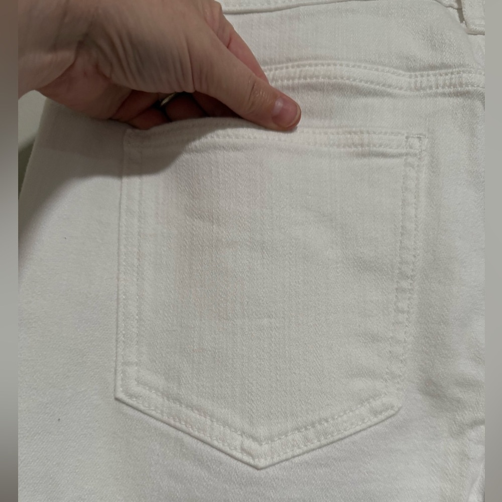 Eunina White Emery High Rise Cropped Frayed Hem Jeans Size 30 Preppy Classic - Picture 7 of 11